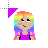 rainbow haired kawaii girl cursor