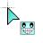 blue face happy cuadrada  cursor