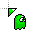 Pac Man Ghost Green Right cursor