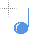 Quarter note blue cursor