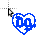 neon dark blue drain gang D&G logo heart bladee cursor