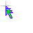 neon blue&green glitched cursor
