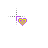 purple and yellow heart cursor