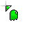 Pac Man Ghost Green Back cursor
